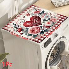 1pc Heart, Flower, Plaid Pattern Printed Washing Machine Dust Cover Mat, Rubber Soft Bottom, Laundry Room Accessory, Washing Machine Top Protective Pad, Quick Drying, Refrigerator Dust Cover, Coffee Maker Countertop Absorbent Mat, Diatomite Draining Mat, Modern Laundry Room And Kitchen Appliance Washing Machine And Dryer Dust Cover, Home Decor, Kitchen & Dining Decor - Multicolor - View 14