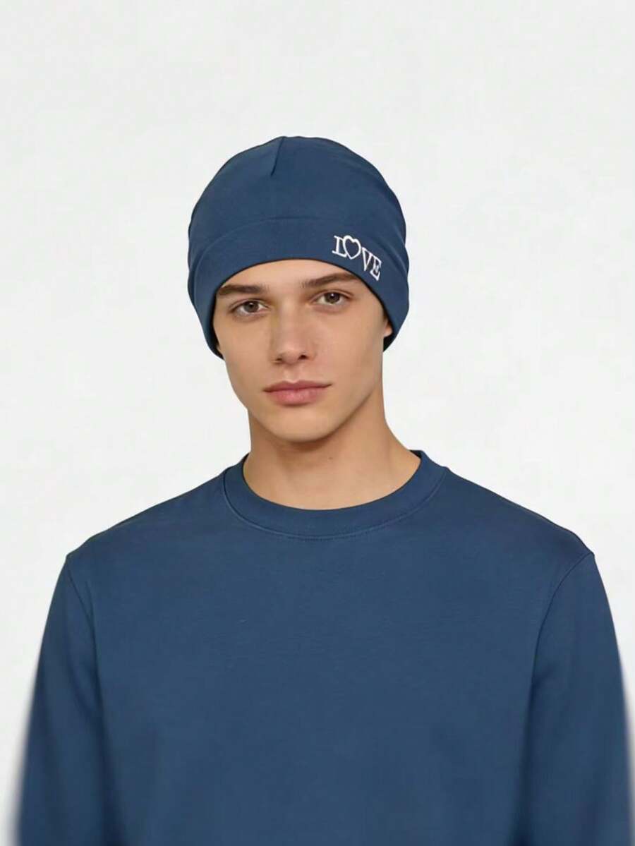Love Valentine's Day Couple Best-Selling European And American Brand Embroidered Pullover Beanie, Popular Street Hip-Hop Heart Knit Hat - Multicolor - View 1