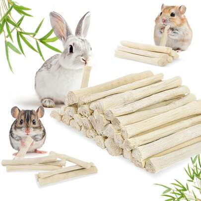 240g ALQD Palitos para masticar - Juguetes para masticar para animales pequeños, golosinas para molares de conejo, juguetes naturales para desgaste dental para ardillas, cobayas, chinchillas