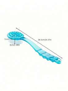 1支超长柄去角质刷，14.37英寸，适用于背部去角质，柔软刷毛，防滑手柄，适合难以触及的部位、足部和肩部，可用于水疗、老年护理和沐浴辅助，是居家浴室必备品（浅蓝色，夏日清新） - 彩色 - 查看 15