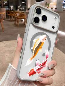 1pc Traditional Koi Fish Pond Water Pattern Magnetic Phone Case Japanese Art Aesthetic Style For Students New Year Birthday Valentines Day Anniversary Compatible With Iphone 17 Pro Max 17pro 17Air 17 16 15 14 13 12 11 X XS XSMAX Plus Pro ProMax S25Ultra S25 S24 S23FE S22 Plus FE Case - 粉色 - 查看 11