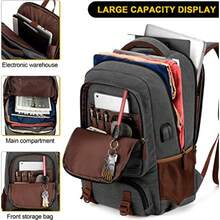 CYPNTzowla Mochila Lona Portatil HombreMochila de Vintage Trabajo Viaje para Ordenador Portatil de 15-17 3 pulgadasFashion - 226955993 - Ver 4