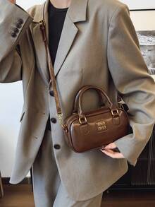 2025新款时尚单肩斜挎包，设计师手提包，轻便奢华经典百搭女士复古通勤包 - 棕色 - 查看 8