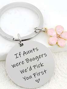 1pc Aunt Keychain, Ideal Gift For Family, Keyring Pendant, Bag Charm - Multicolor - View 1