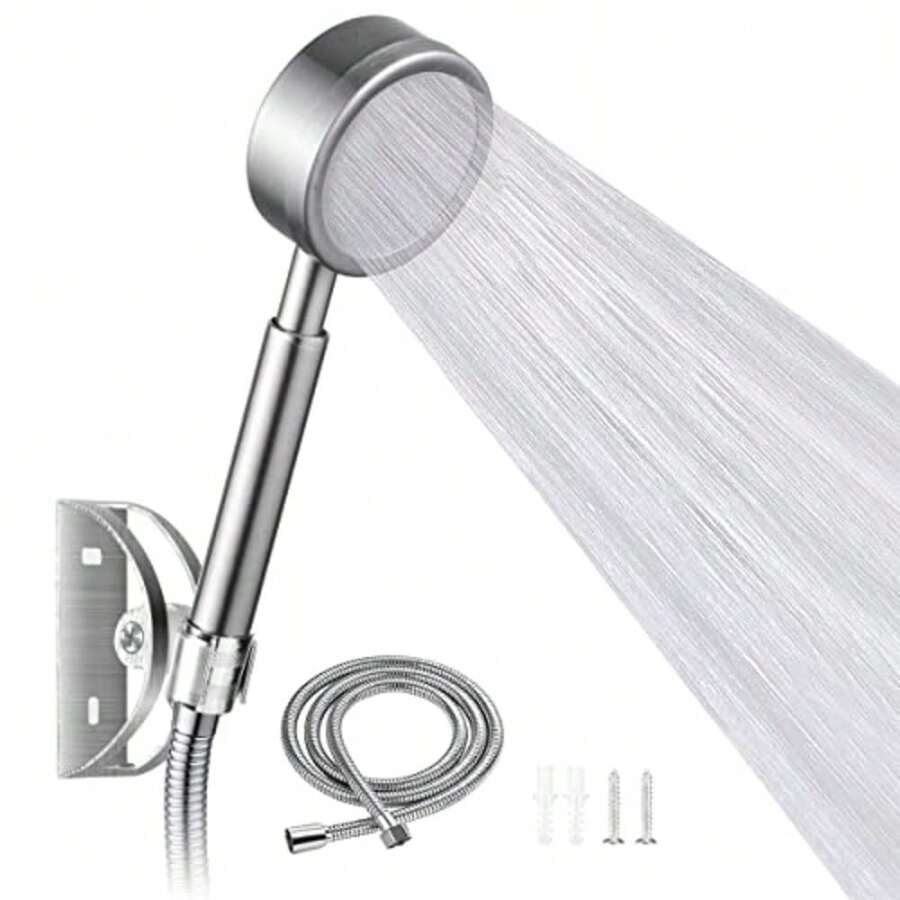 CYPNSendowtek Regadera de Teléfono de Mano Alcachofa de Ducha de Acero Inoxidable 304 con 1.5m Manguera Flexible de y Soporte de Ducha Filtro de Algodón Incorporado Adoptando Conector G 1/2'' - PlataFashion - 219302756 - Ver 1