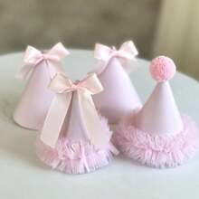 Mũ đội đầu màu hồng kiểu với nơ Hàn Quốc và viền ren - Mang đến vẻ dễ thương nữ tính cho trang trí tiệc sinh nhật, hoàn hảo cho các buổi tụ họp của thanh thiếu niên và người trẻ tuổi, làm đạo cụ chụp ảnh và quà tặng tiệc tùng. - Nhiều màu - Xem 3