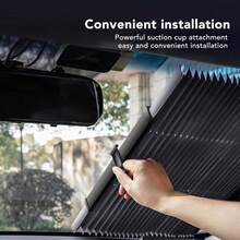 Retractable Car Windshield Sunshade With Suction Cup, UV Protection, 45.5 Cm, To Effectively Block Heat.