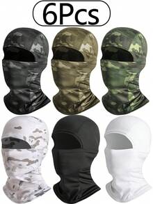 6pcs Balaclava Face Mask, Unisex Ski Mask, Football Mask, Lightweight Breathable Sun Protection Cycling Mask - B - View 9