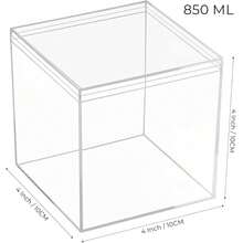 Large Acrylic Box Clear Display Boxes With Lids 100X100X100mm Acrylic Square Cube With Lid Decorative Storage Boxes Clear Jewelry Container For Home Candy Pill And Tiny Jewelry - Square - View 3