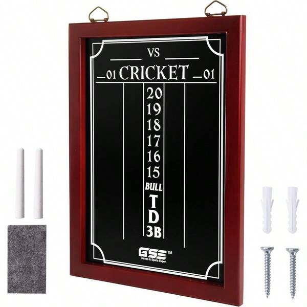 Chalk Dart Scoreboard For Dart Board Cricket & 01 Dart Games With Chalks And Chalk Wipe (Standard/Large)