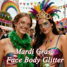 AROIC 14 Colors Body Glitter, Face & Hair Glitter Gel Set For Mardi Gras, Eye Shimmer For Women Glow In The Dark Rave Accessories Party Supplies, Face Paint Hair/Cheek/Eyelid Sparkle Makeup(18ml/Tube) - 40種顏色 - 查看 2