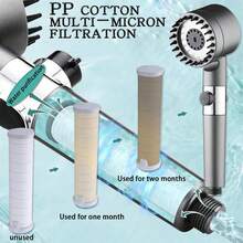 3pcs/Set High Pressure Handheld Shower Head With Ion Exchange Filter Cartridge, Wall-Mounted With Massage Function, 3 Spray Modes, Durable ABS Structure, Removable Massage Brush And Filter System, One-Click Shut-Off, Modern Minimalist Style, Ideal For Home, Hotel, Apartment, Shower Room And RV Bathroom, Essential Bathroom Accessory, Upgrade Your Bathroom For A Comfortable Bathing Experience, Perfect Christmas Gift - Multicolor - View 5