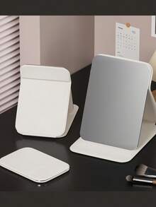 1pc Portable Foldable High Definition Princess Vanity Mirror, Suitable For Student Dorms. Can Also Be Used As A Vanity Mirror In Living Room, Bedroom And Bathroom. Home Decor. Travel Accessory, Wedding, Party, Birthday Gift. Gift For Men, Mothers, Fathers, Best Friends And Teachers. New Year Gift. Accessory, Fun Gift, Cosmetics - White - View 2