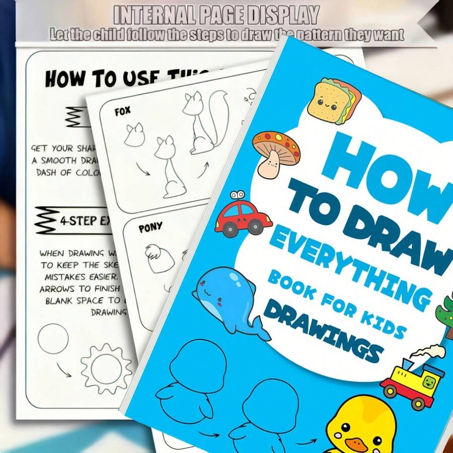 Livre de dessin créatif étape par étape de plus de 200 pages Papier durable, fournitures d'art pour apprendre à dessiner, livre d'activités éducatives pour développer la créativité et les compétences motrices, cadeau pour les amateurs d'art, Pâques, Noël, anniversaire