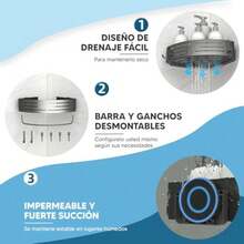 CYPNEstante de Ducha Esquinero Baño con Ventosas y Toallero Organizador de Regadera Porta Shampoo Antioxido Extraible sin Taladrar aluminio paquete de 2 gris pistolaFashion - gris pistola - Ver 3