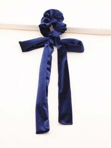 1条法式蝴蝶结长丝带发圈，可作腕带使用，适合日常佩戴，优雅马尾发圈，发绳，弹性发圈，发圈，发饰，头饰 - 黑色 - 查看 12