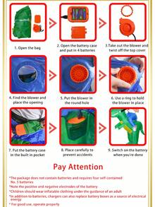 Zabawny, nadmuchiwany kostium w kształcie serca dla dorosłych na imprezę, Halloween, cukierek albo psikus, prezent świąteczny lub walentynkową niespodziankę! Odpowiedni dla dzieci o wzroście 1,5-2 m. W zestawie pompka (baterie nie są dołączone). - Uśmiechnięta buźka i serce - Zobacz 7