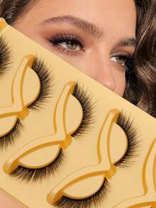 5 perechi de gene false Cat Eye - Stil aripioare și lungime gradată pentru ochi ridicați - Moi, aerisite și ușor de aplicat - Perfecte pentru purtare zilnică și petreceri elegante - Gene ochi de pisică - Vizualizare 8