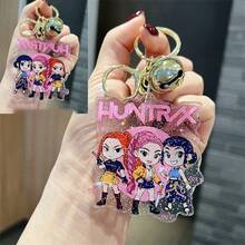 1pc K-Pop Girl Group Cartoon Idol Bell Keychain, Anime Keyring, Small Gift, Car Key Chain, Bag Charm - Multicolor - View 6