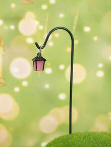 1-7件套发光树脂仙女迷你摆件，配彩色灯笼，乡村风格户外圣诞装饰，室内桌面摆件及工艺品，太阳能户外装饰，圣诞装饰，独特设计，经久耐用，本地花园装饰，花园装饰 - 黑色 - 查看 11