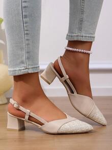 Sandalias con tacón para adolescentes - Beis - Ver 5