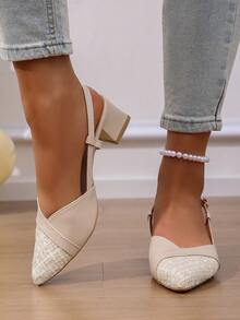 Sandalias con tacón para adolescentes - Beis - Ver 3