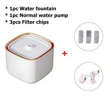 JUJU SHOU 宠物饮水机套装，3升/101.45盎司，含1个滤芯和1个水泵，室内猫咪饮水器，USB供电，不含电池，适合多宠物家庭 - 3L - 查看 16