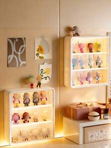 Estantería de pared para almacenamiento y exhibición, vitrina transparente para figuras de acción, unidad de estantería - Multicolor - Ver 2