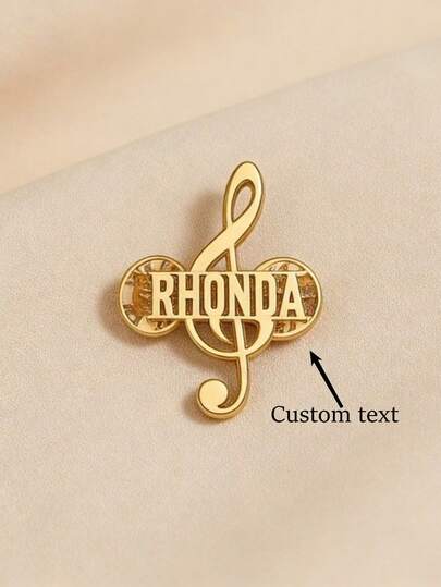 Broche personalizado con nota musical y clave de sol - Nombre/Letra/Título personalizado, broche elegante de nota musical para cantantes, músicos, regalos de cumpleaños/aniversario - Accesorio de moda unisex - Regalo musical para conciertos, festivales, uso casual - Broche de nota musical personalizado con clave de sol y notas musicales - Perfecto para amantes de la música
