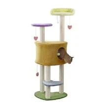 CTR1002A Aisling - Árbol de Gato Moderno de 4 Niveles con Postes de rascar Perca de Siesta y Juguetes Colgantes Multicolor - como en la foto - Ver 7