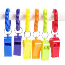 CYPN6 silbatos deportivos de plástico fuertes con bobina elástica llavero de muñeca ideal para entrenadores árbitros salvavidas y uso de emergencia en 6 colores vibrantesFashion - como en la foto - Ver 2