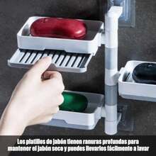 CYPNYosoo Health Gear Soporte de Jabón Tinjes de Jabón Giratorios de 2 Capas Desmontables para Hoteles Bañeras de Baño Duchada de Lavabo de la Cocina Almacenamiento de AlmacenamientoFashion - como en la foto - Ver 5