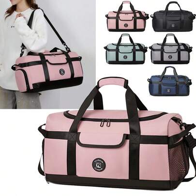 Large Capacity Wet And Dry Separation Travel Bag, Unisex Handheld Sports Fitness Lightweight Shoulder Messenger Bag With Shoe Compartment, Suitable For Outdoor Travel, Gym