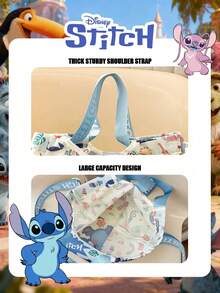 Disney Official Licensed 1pc Stitch Mini Pattern HandBag Mischievous Stitch Insulated Lunch Tote Bag - Lightweight, Convertible Mini Crossbody & Handheld Purse Casual Multi Functional Crossbody Bag Lightweight Adjustable Shoulder Strap Crossbody Bag For Women/Girls/Teens/Students For Daily/Outing/Shopping/Back To School Lunch Bag Lunch Box Cooler Bag Waterproof Large Capacity Picnic Outdoor Picnic Bag Lunch Bag For Women School Supplies Camping Essentials - Multicolor - View 10