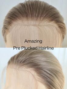 Peluca frontal de encaje rubia recta de alta densidad al 180% de 13 "X4" para mujeres - Pre-cortada, resistente al calor, sin necesidad de pegamento - Multicolor - Ver 6