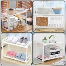 CYPNEstante de Almacenamiento Debajo del Fregadero de Cocina - 2 Niveles Ajustable y Ampliable con 10 Paneles Removibles Organizador Bajo Fregadero Estante de Gabinete para Baño Cocina BlancoFashion - 219618889 - Ver 8