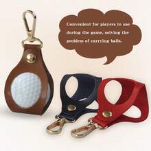 1个高尔夫球PU皮革旋转扣钩，方便挂在腰带上，迷你高尔夫球包 - 彩色 - 查看 2