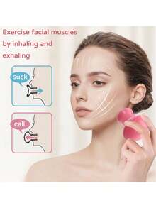 1 PCS Facial Yoga Trainer & Jawline Exerciser - Ergonomic Face Toner For Double Chin Reduction, Skin Tightening & V-Shape Jawline, Anti-Aging Facial Workout Tool For Women & Men - 粉色 - 查看 7