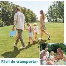 Manta de Pícnic,Manta de Picnic Impermeable y Resistente a La Arena, Manta de Playa, Mantas Plegables al Aire Libre para Viajes de Fiesta de Campamento Familiar (Cuadros café, 200X200CM) - Vacaciones soleadas - Ver 5