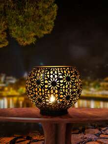 金属铁艺镂空花卉烛台，创意桌面装饰品，烛台灯，氛围摆件，适用于家居装饰、卧室、门厅、客厅，创意摆件，节日礼物，派对氛围营造器，情人节礼物，烛台套装 - 彩色 - 查看 4