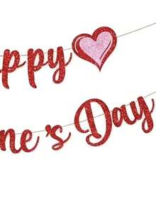 一套心形闪光花环，适用于结婚纪念日、生日派对装饰、圣帕特里克节、复活节、开斋节、狂欢节、万圣节装饰、户外美化、学校装饰、毕业典礼、圣诞节、圣帕特里克节、斋月、万圣节、狂欢节、婚礼场地装饰、派对装饰、庭院美化、大型活动装饰、家居装饰 - 彩色 - 查看 2