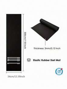 1pc Dart Board Mat, Dart Practice, 4 Throwing Distances, 300x34cm, Suitable For Bar, Home, Club, Game & Entertainment - Black - View 6