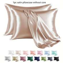Luxury Soft Silk Pillowcase | Breathable, Skin-Friendly Coolness, Solid Color Envelope Closure, Machine Washable - Dormitory Essential - ngẫu nhiên - Xem 1