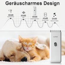 可充电宠物猫狗毛发修剪器，无线宠物美容剪 - 白色 - 查看 4