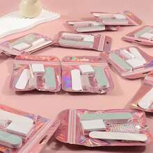 1/5/10/20 Packs (5 Pcs/Pack) Manicure & Pedicure Set, Mini Nail File And Orange Wood Stick Set, Double-Sided Nail File, Wooden Cuticle Pusher, Nail Cleaning Tools, Nail Sticks, Suitable For Professional And Home Nail Care, Nail Care Essentials | Professional Nail Kit | Nail Care Tools, Manicure Technician DIY Nail Care Supplies - Pink - View 6