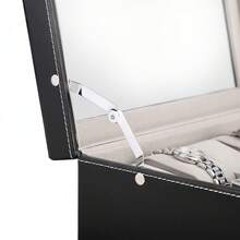 12-Slot Drawer Watch Display Box With Glass Cover, Dual Layer Jewelry And Watch Storage Case, Unisex, Black