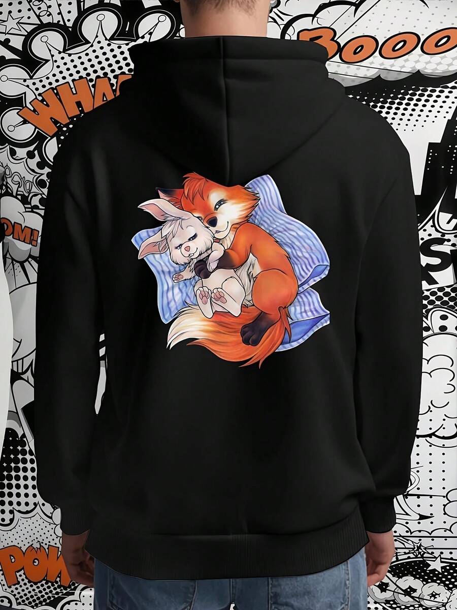 1pc  Zootopias Nick & Judy Fox & Bunny Cuddling Print 's Hoodie Sweatshi - 款式11 - 查看 1