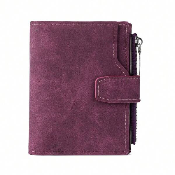 New Women Short Zipper Wallet, Korean Style Versatile Coin Purse With Multiple Card Slots