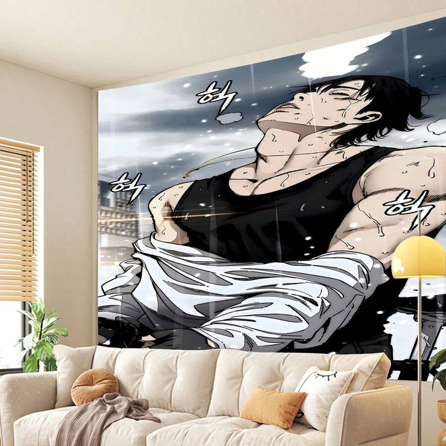 Wind Breaker Jay Jo Peach Skin Tapestry, A Beautiful Fabric Wall Decoration, Can Be Used As A Sofa Throw Or Table Decoration. Ideal For Soft Furnishings In Homestays, Creating A Camping Atmosphere, And As A Decorative Accent In Living Room Entryways - 彩色 - 查看 1