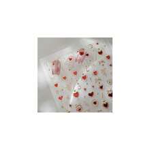 5D Embossed Nail Art Stickers Red Heart Nail Decals Gold Star Nail Stickers For Nail Art With Sun Moon Design Se--Adhesive Acrylic Nail Supplies For Women Manicure Decorations - 風格12 - 查看 1